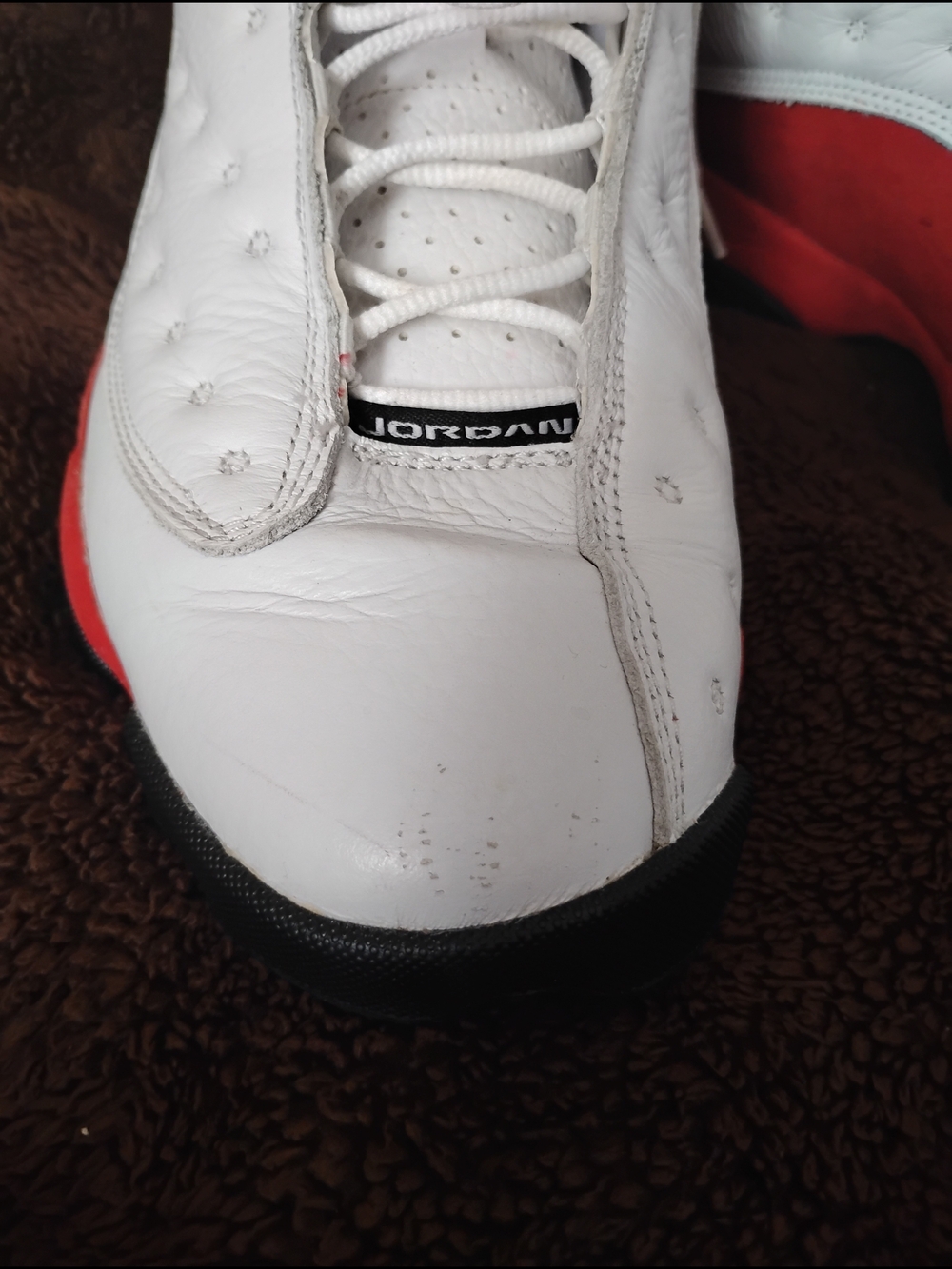 Jordan White High-Top Sneakers with Black Logo - Picture 6 of 12